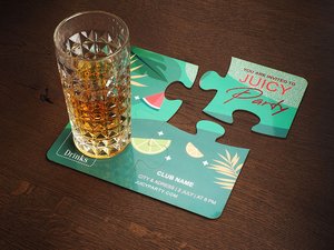 Juego de 4 posavasos de cristal PUZZLE 1835117